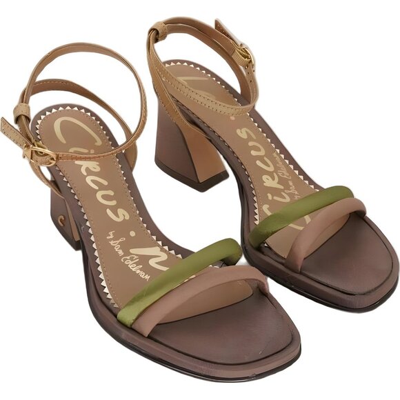 Circus NY Holly Strappy Block Heel Sandals Copper/Green US 6.5M EU 36.5 - Picture 4 of 6